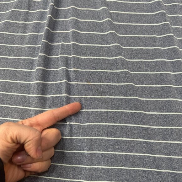 Footjoy Polo Shirt Mens XL Blue Stripe Golf Stretch Collared Button Short Sleeve - Picture 7 of 10